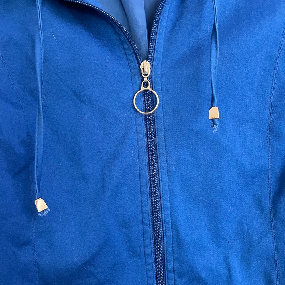 Lana Lee Women’s Royal Blue Cotton 3/4 Sleeve lined Zip up jacket Jacket 8P - Picture 5 of 9
